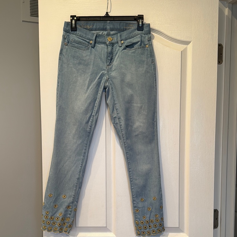 Lilly Pulitzer Blue Ankle Cropped Jeans
